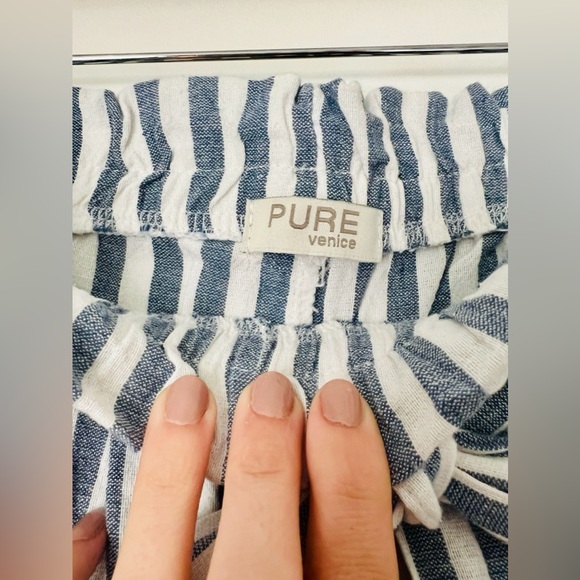 Pure Venice | Linen Vertical Striped Pant - Picture 5 of 5